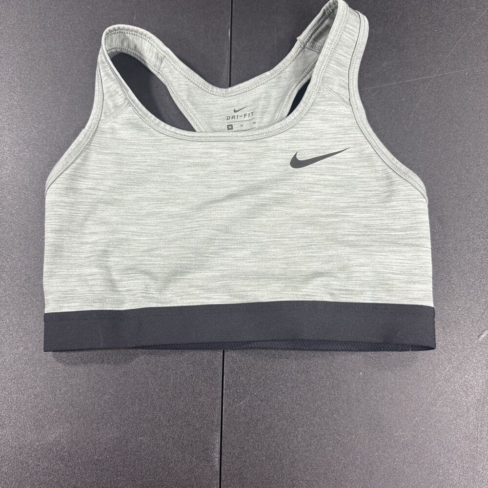 Nike Swoosh Sports Bra Medium Support Size Medium in Gray And Black Women's